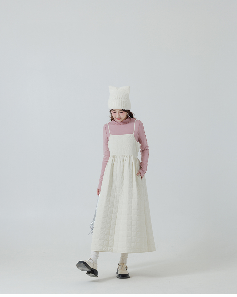 起毛フリルハイネックトップス ピンク