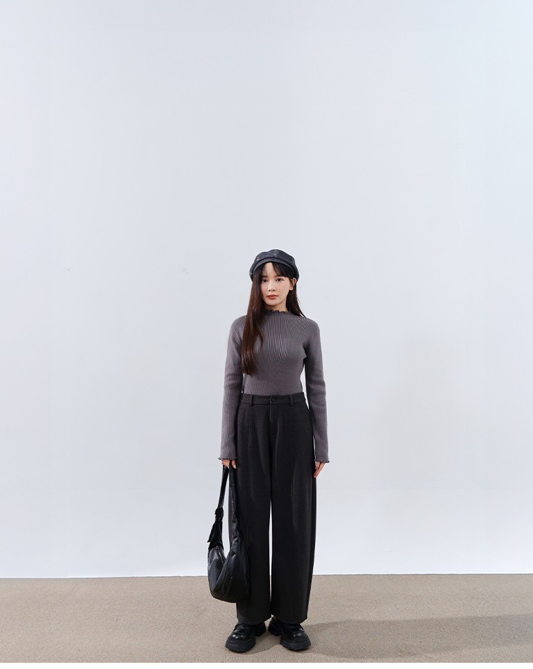 リブハイネックニット 5色展開