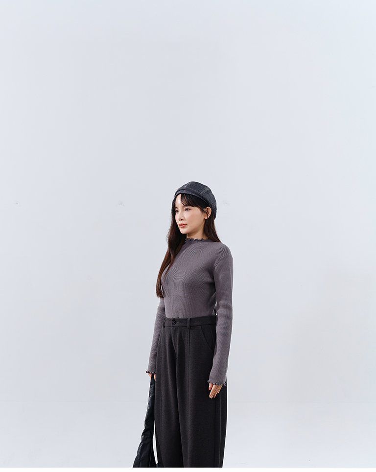 リブハイネックニット 5色展開