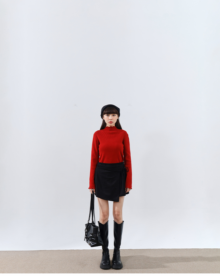 リブハイネックニット 5色展開