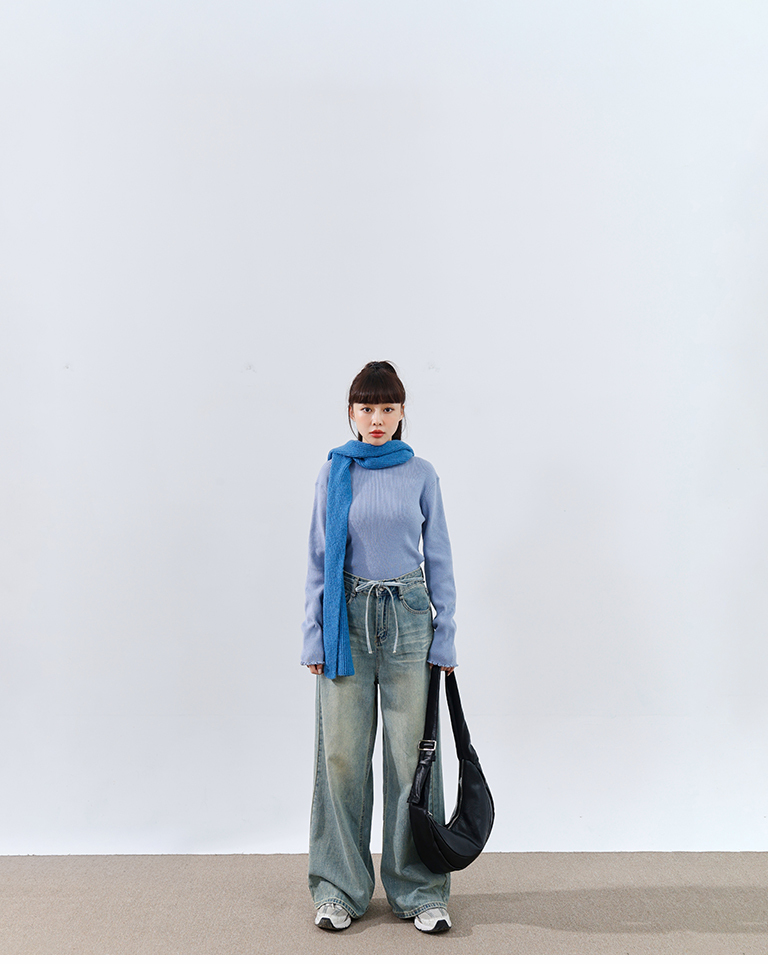 リブハイネックニット 5色展開