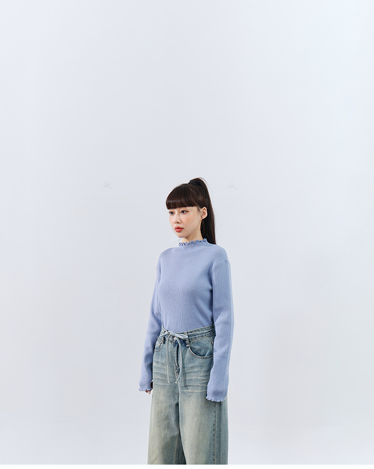 リブハイネックニット 5色展開