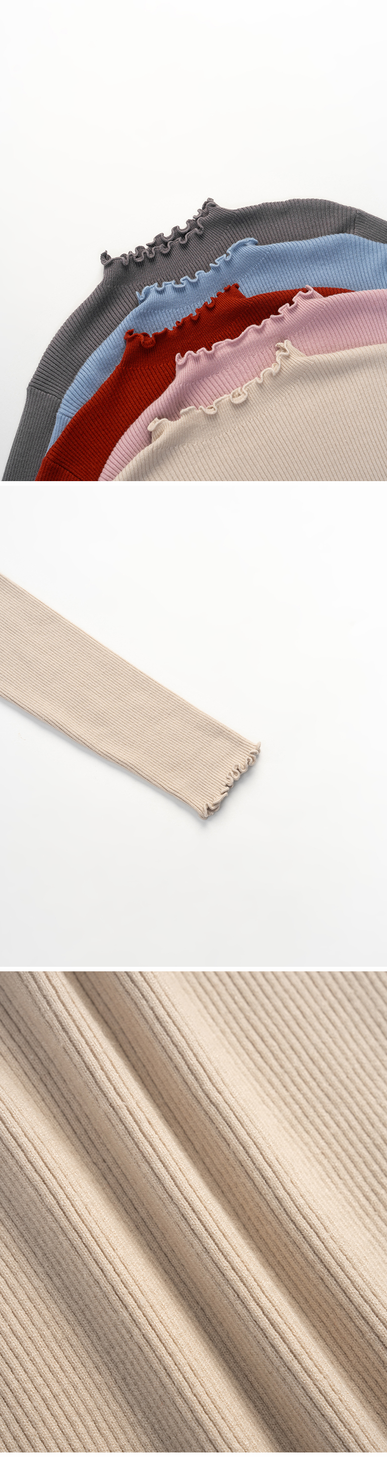 リブハイネックニット 5色展開