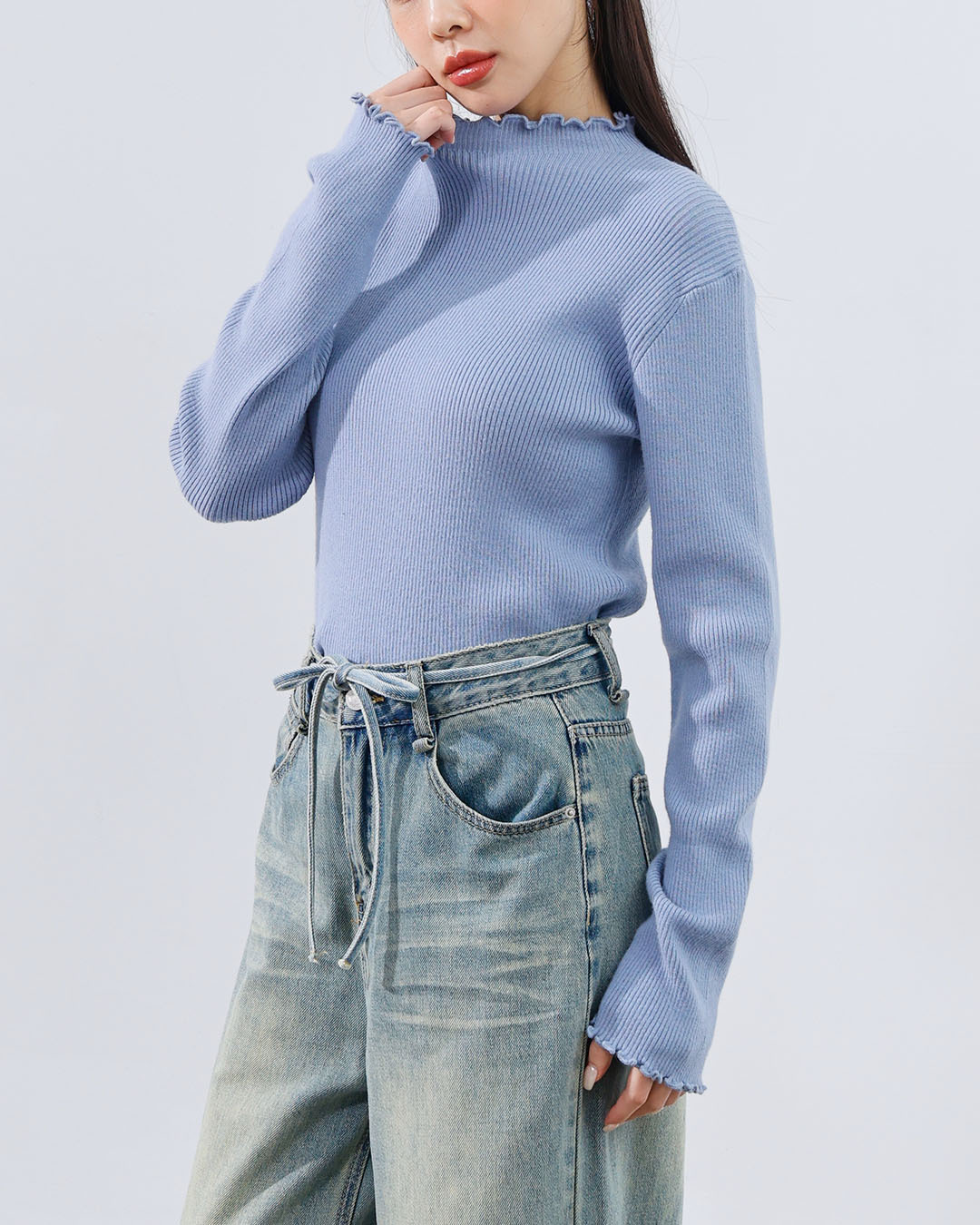 リブハイネックニット 5色展開