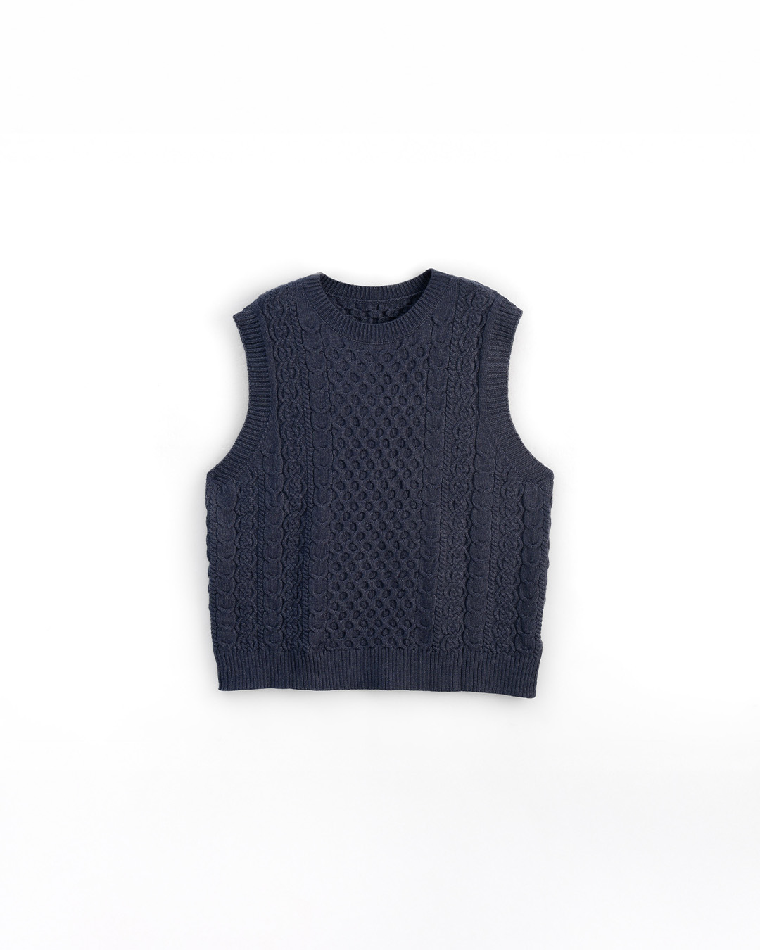 ケーブルワイドニットベスト 4色展開