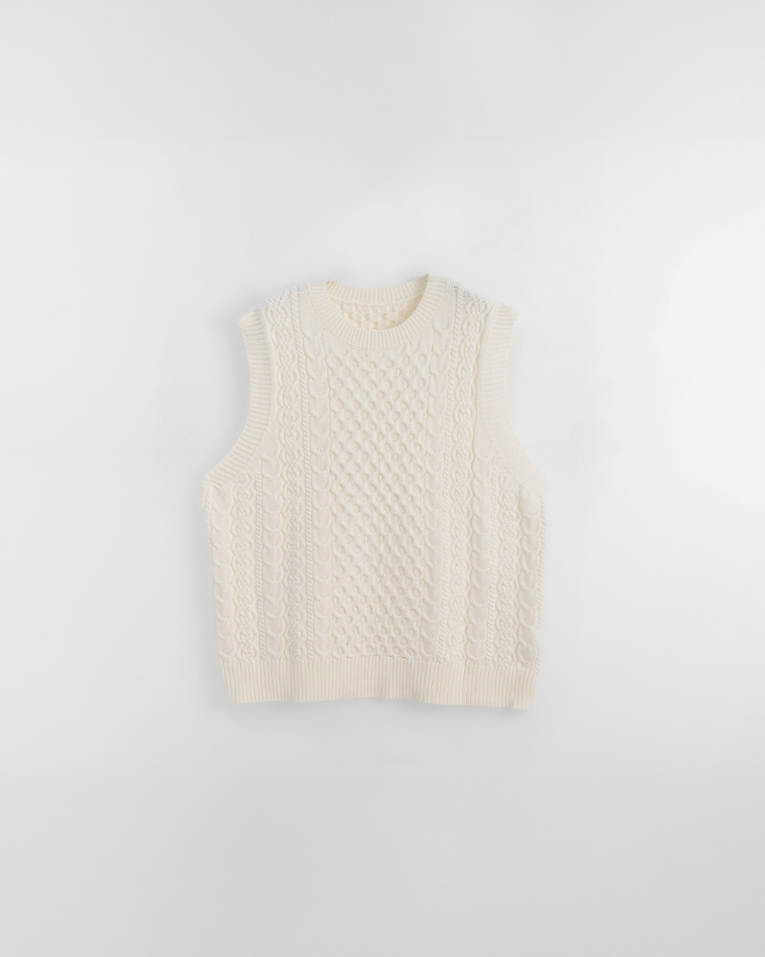 ケーブルワイドニットベスト 4色展開