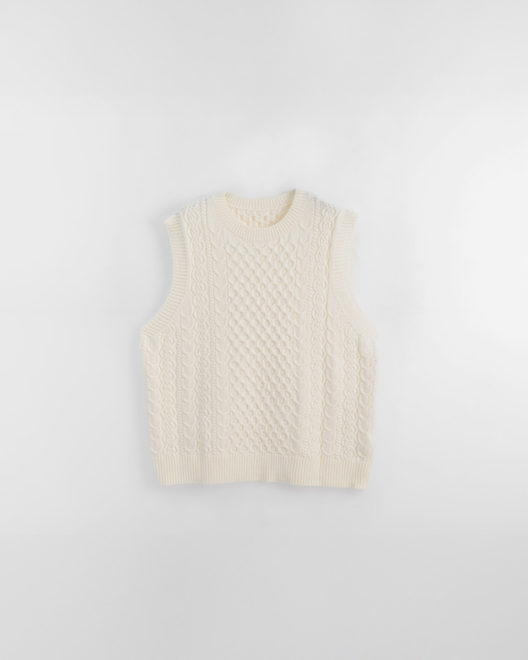 ケーブルワイドニットベスト 4色展開