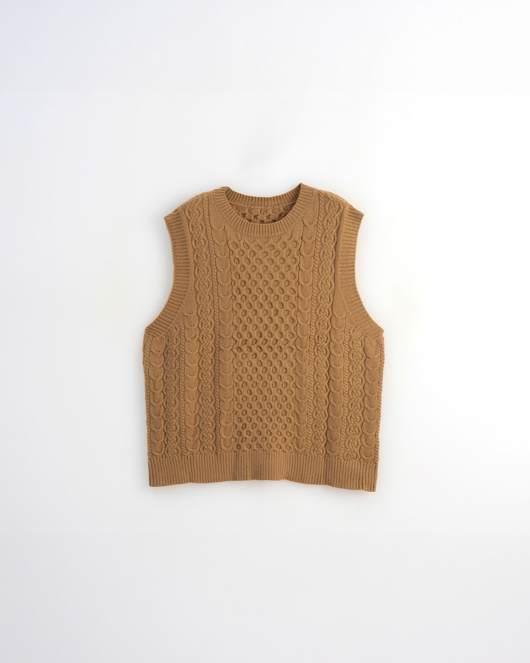 ケーブルワイドニットベスト 4色展開