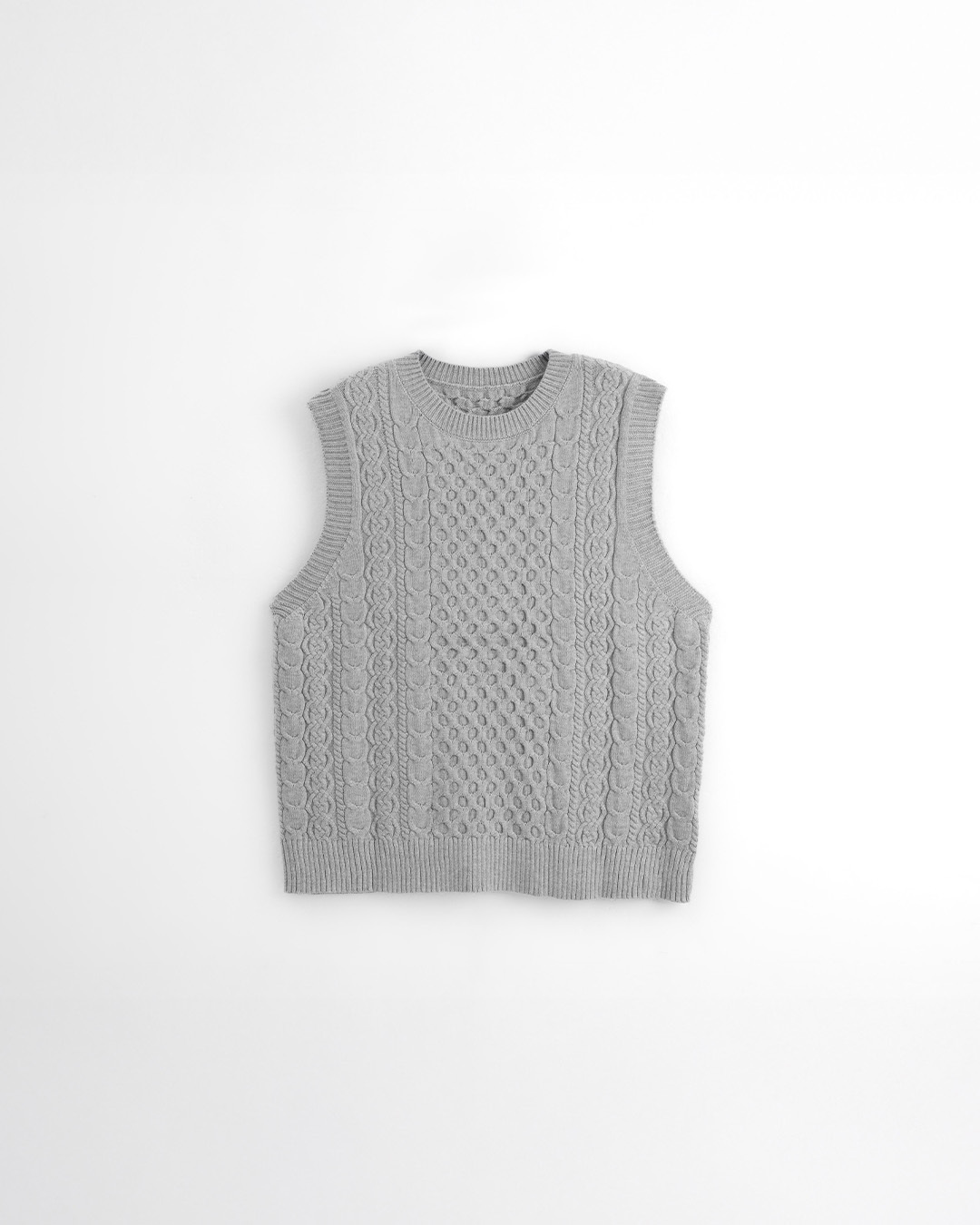 ケーブルワイドニットベスト 4色展開