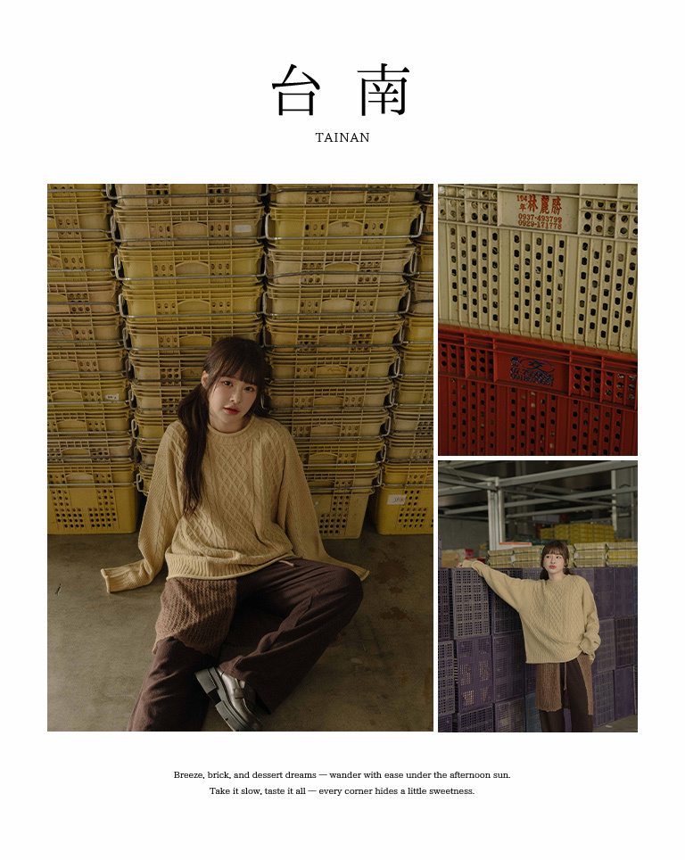 ケーブル編みゆったりニットセーター 7色展開