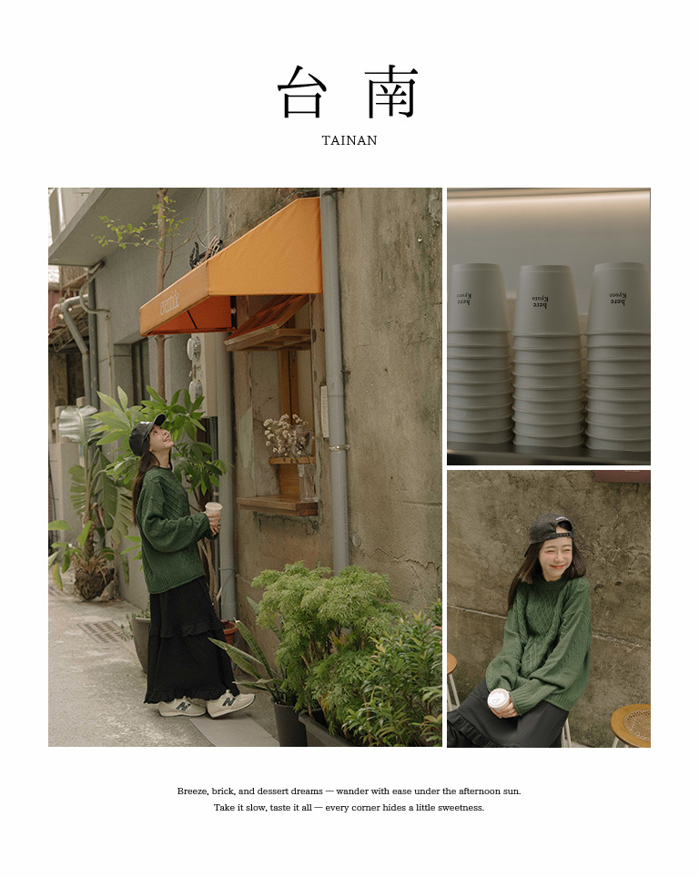 ケーブル編みゆったりニットセーター 7色展開