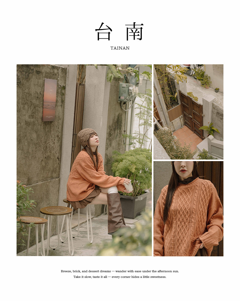 ケーブル編みゆったりニットセーター 7色展開