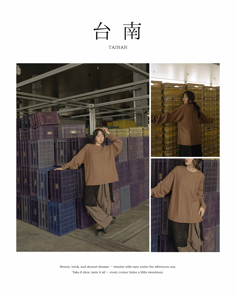 ケーブル編みゆったりニットセーター 7色展開