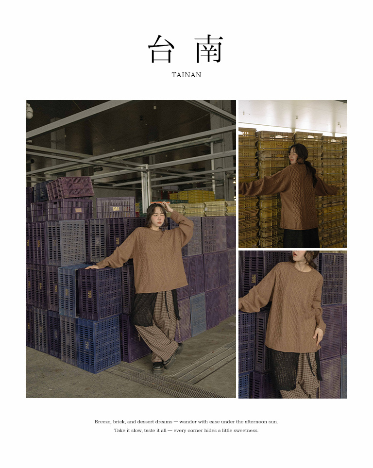 ケーブル編みゆったりニットセーター 7色展開