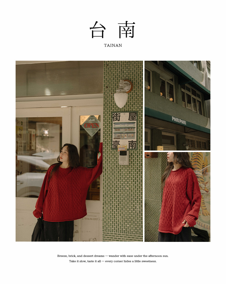 ケーブル編みゆったりニットセーター 7色展開