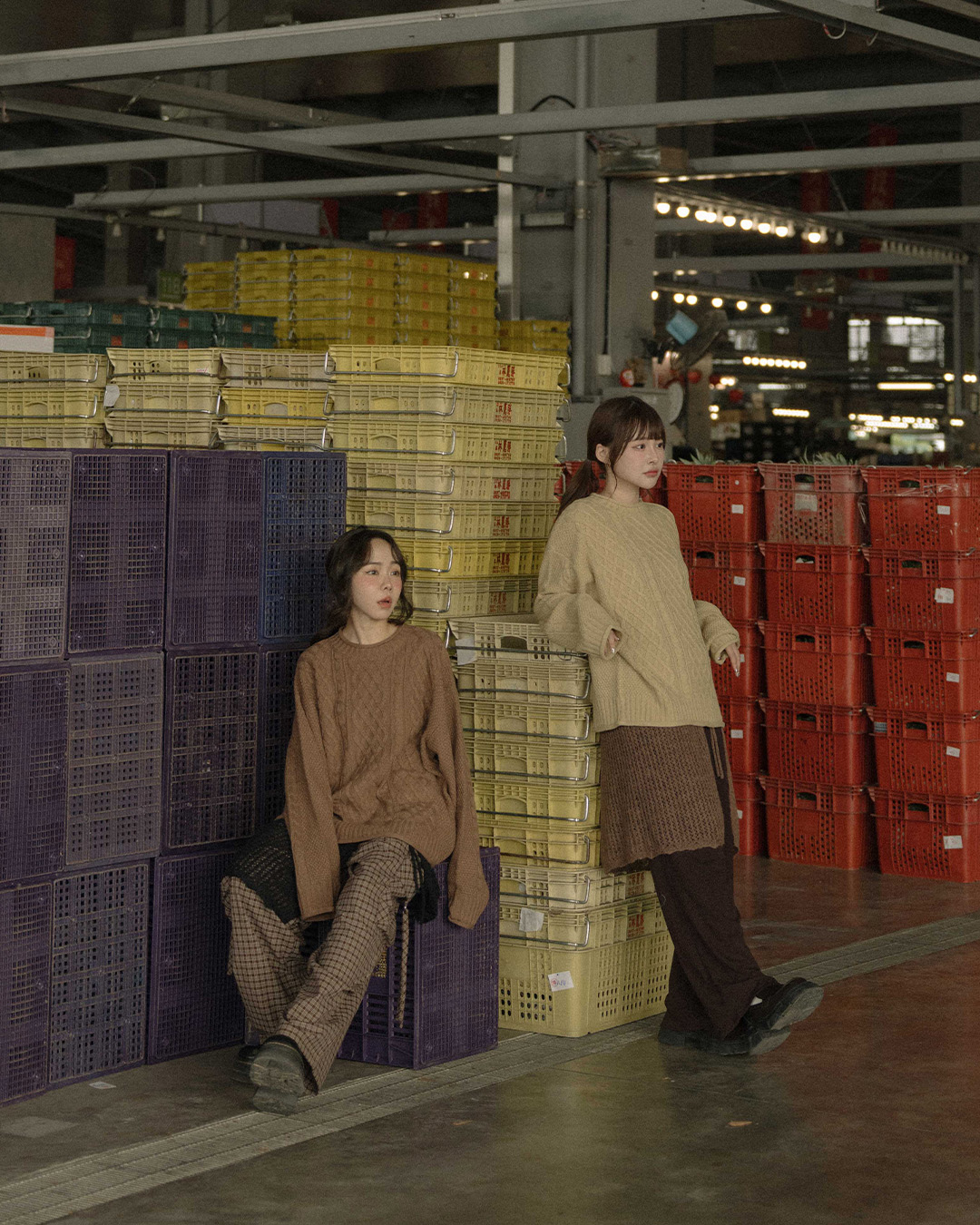 ケーブル編みゆったりニットセーター 7色展開