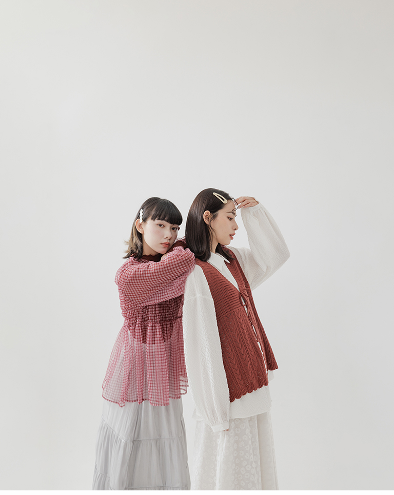 チェック柄シアートップス 2色展開