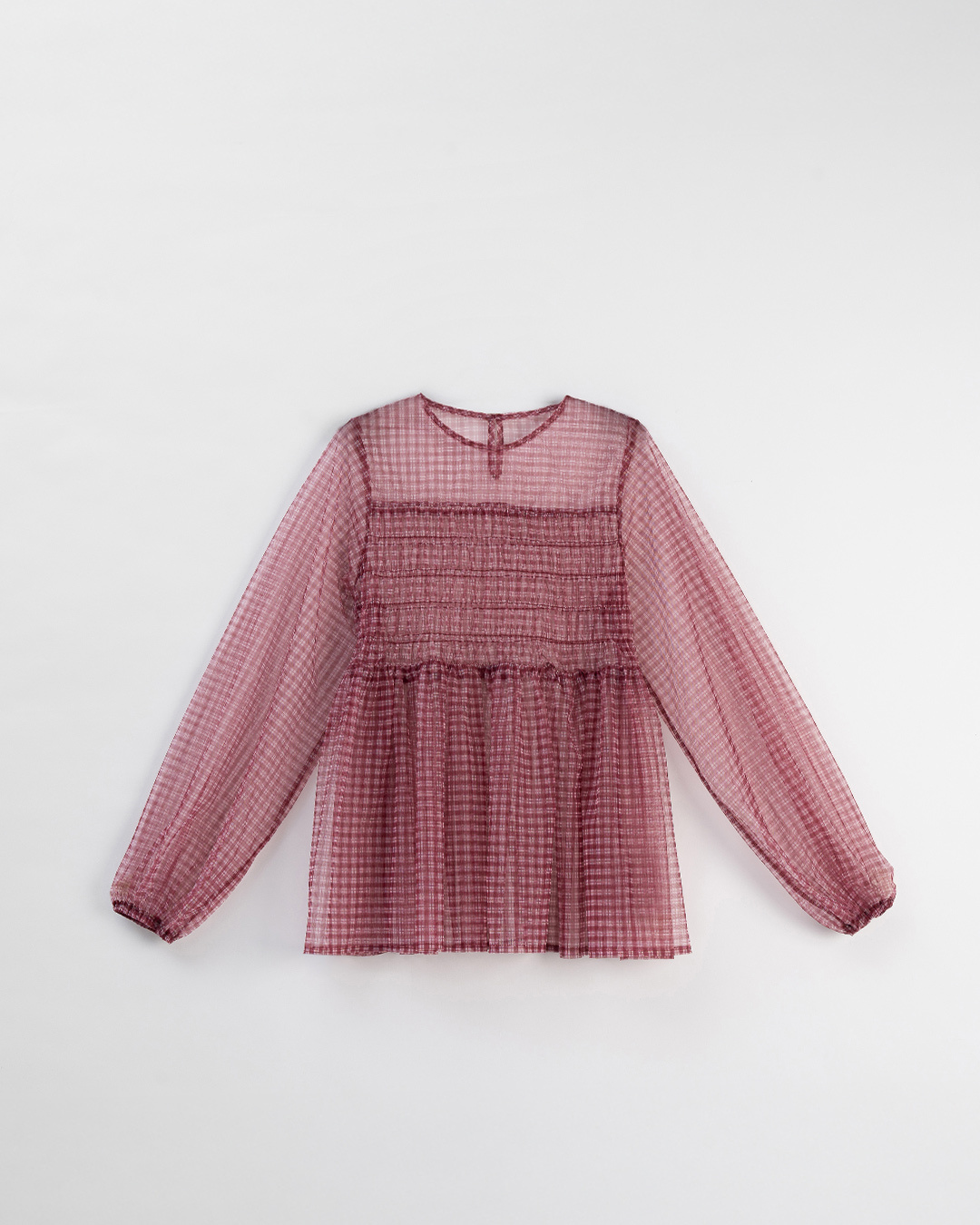 チェック柄シアートップス 2色展開