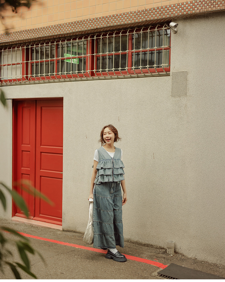 ウォッシュデニムケーキベスト