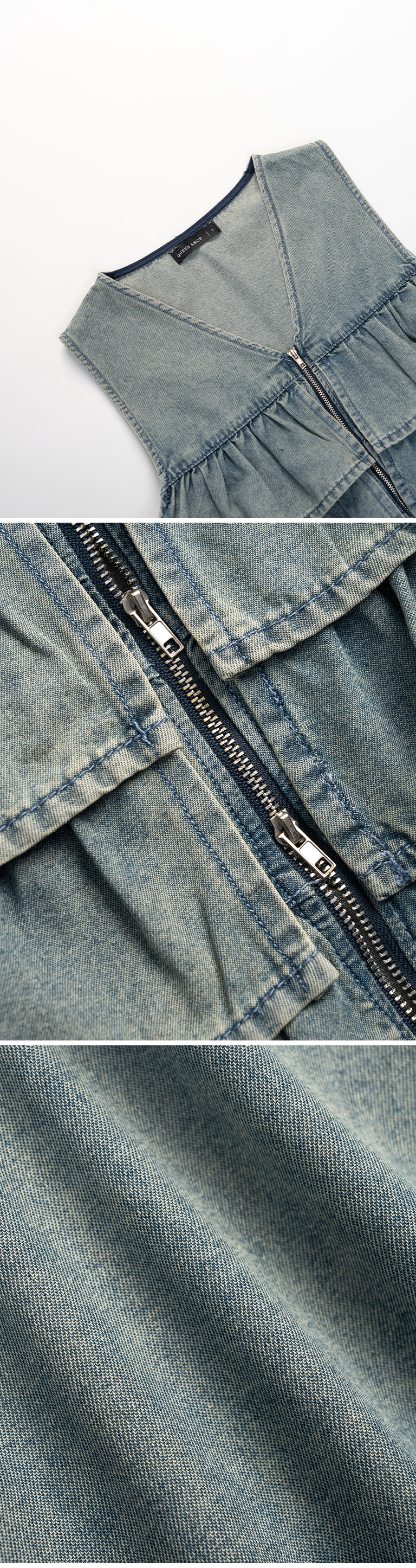 ウォッシュデニムケーキベスト