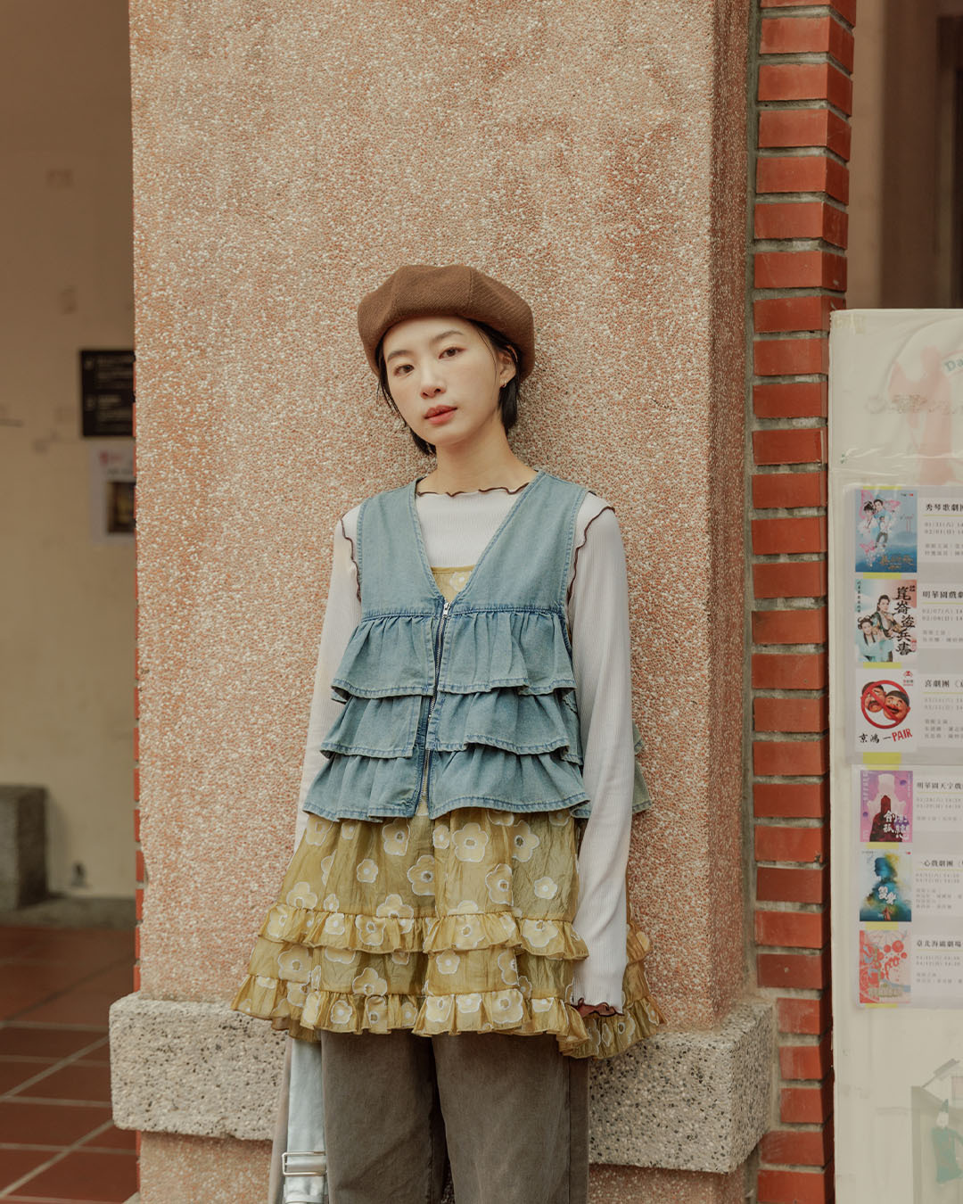 ウォッシュデニムケーキベスト