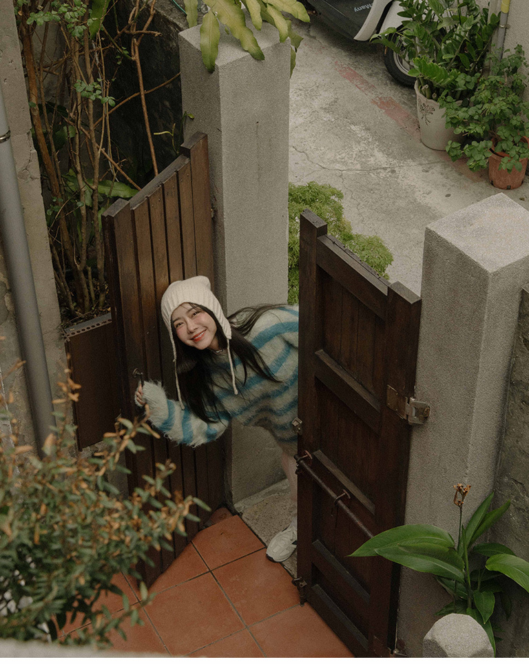 シャギー配色ボーダーニット 2色展開