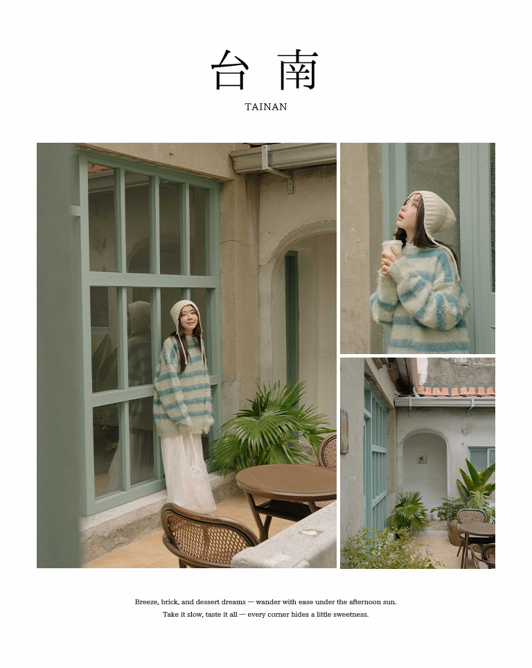 シャギー配色ボーダーニット 2色展開