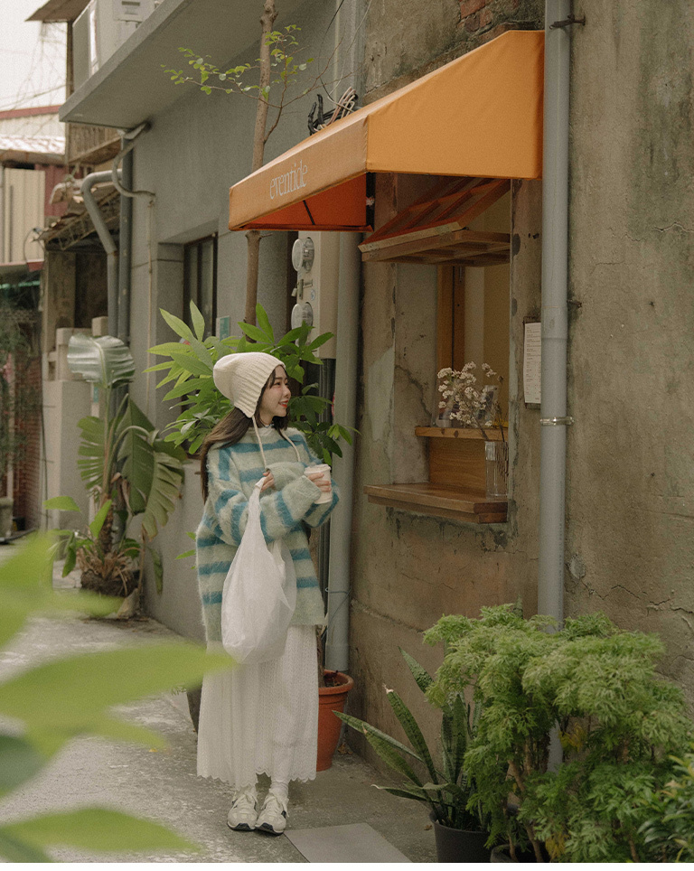 シャギー配色ボーダーニット 2色展開