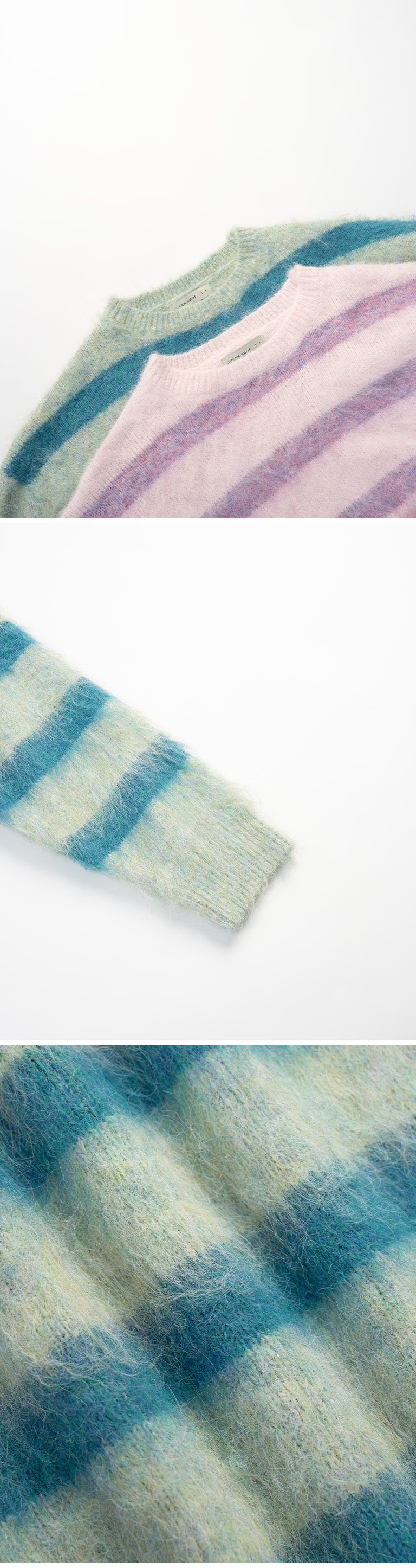 シャギー配色ボーダーニット 2色展開