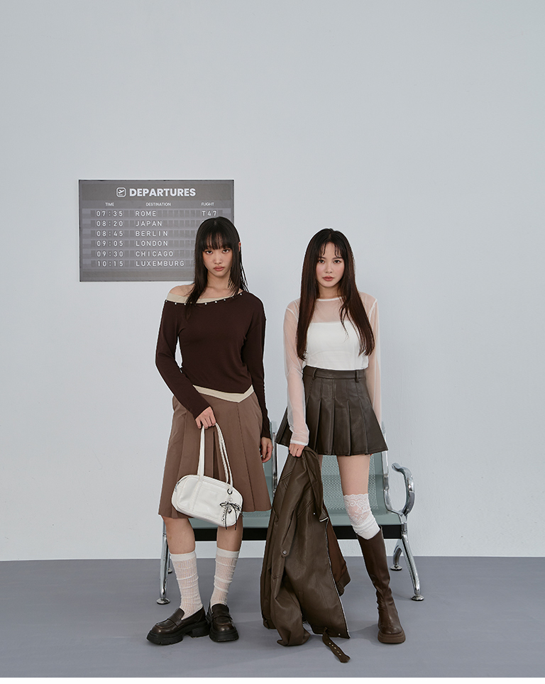 ワンショルダートップス 2色展開