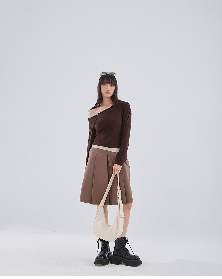 ワンショルダートップス 2色展開