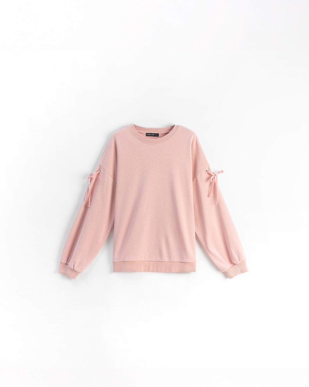 スリーブリボン付き長袖スウェット 2色展開