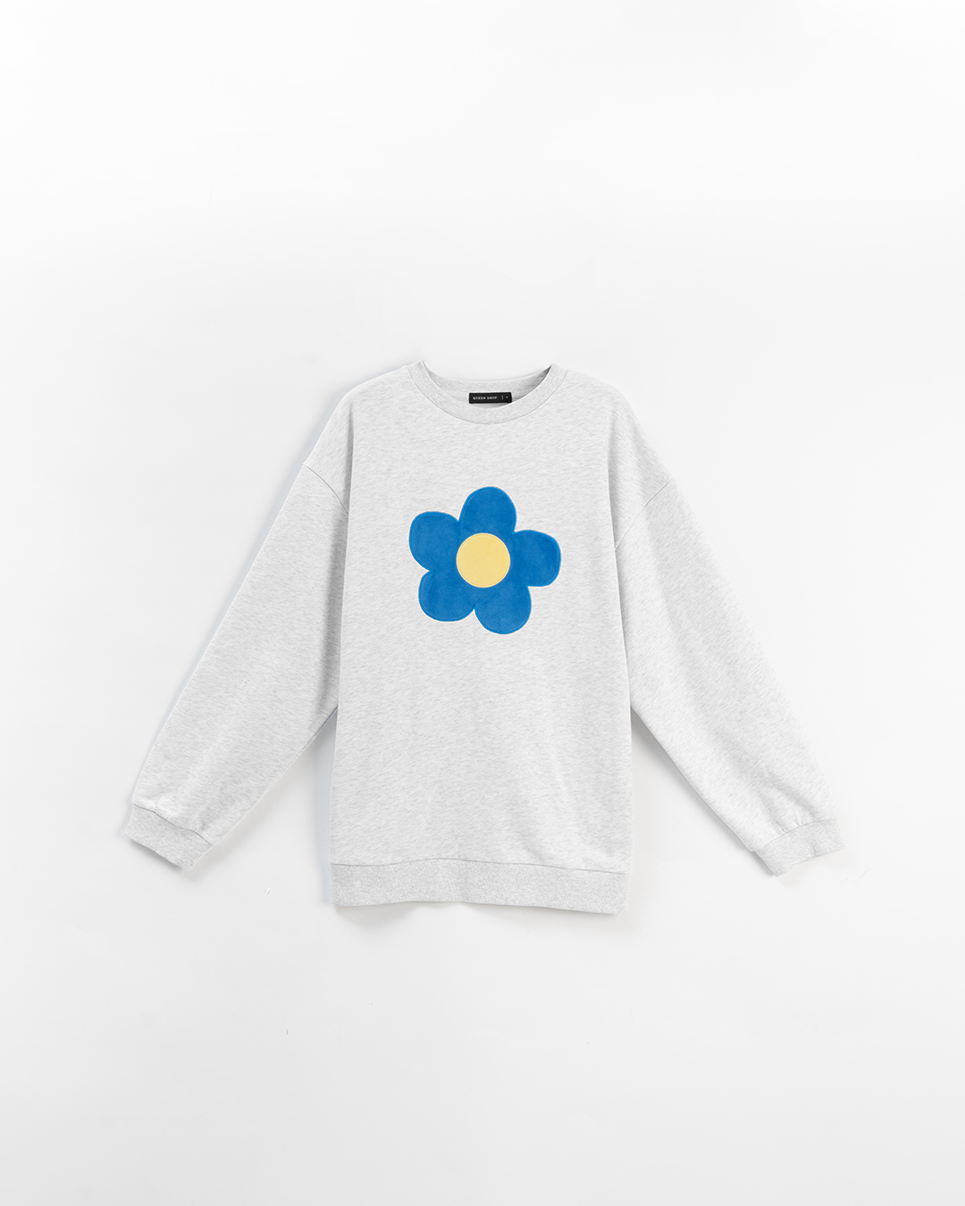 フラワー刺繍スウェット ライト グレー