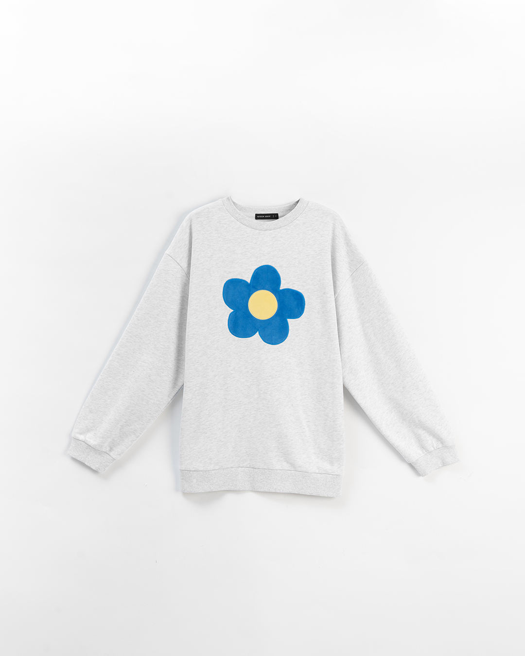 フラワー刺繍スウェット ライト グレー