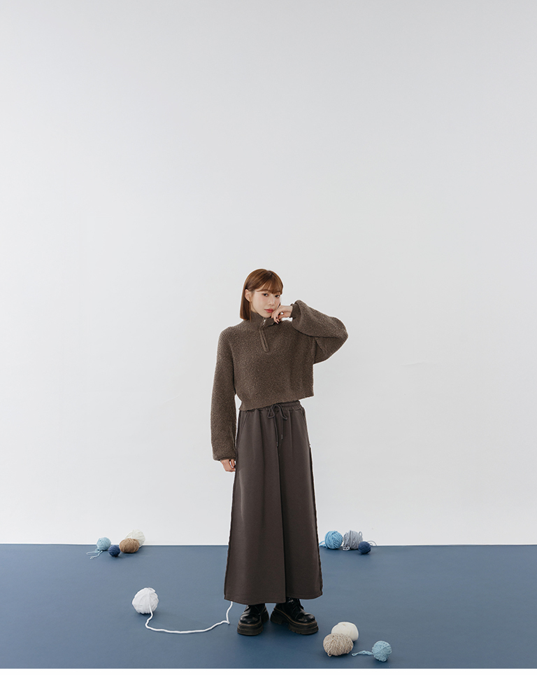 ハーフジップショートニット 3色展開