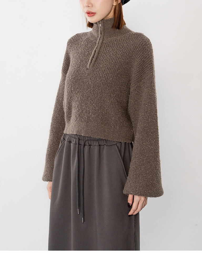 ハーフジップショートニット 3色展開