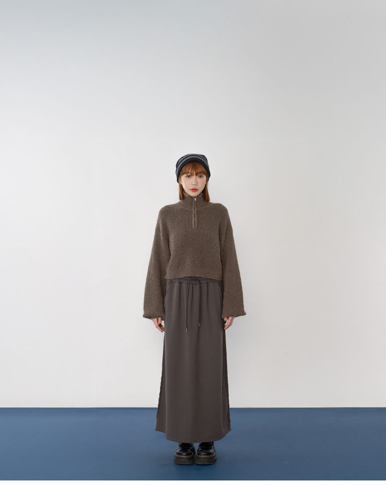 ハーフジップショートニット 3色展開