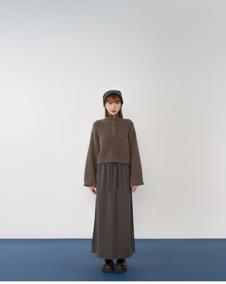 ハーフジップショートニット 3色展開