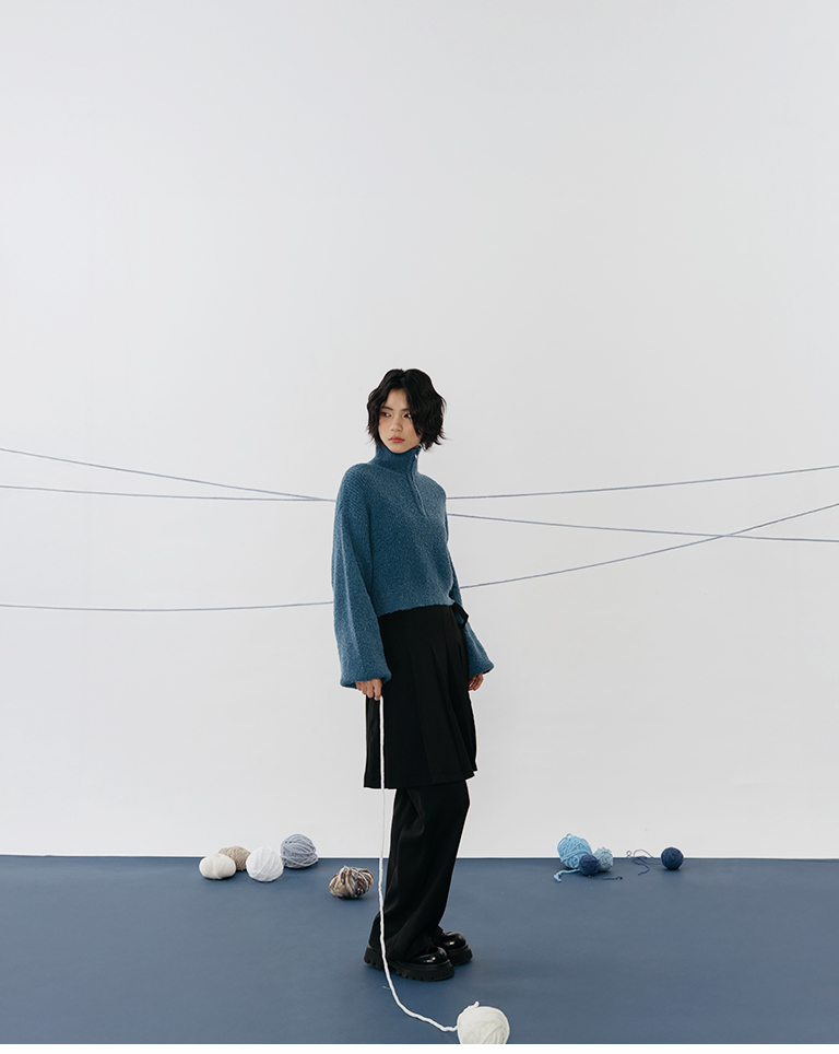 ハーフジップショートニット 3色展開