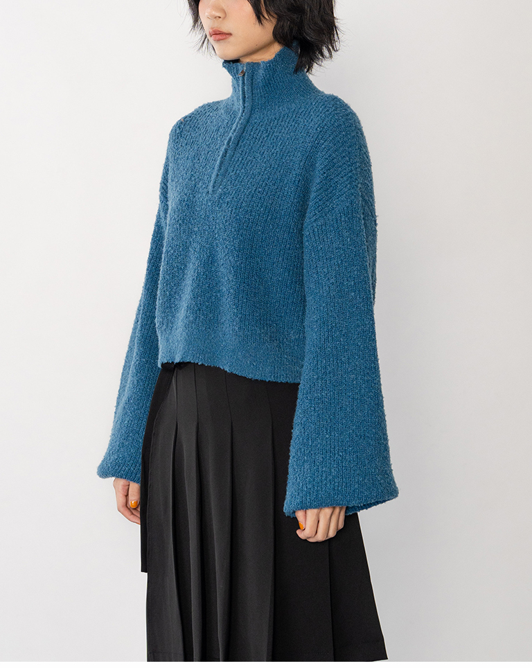 ハーフジップショートニット 3色展開