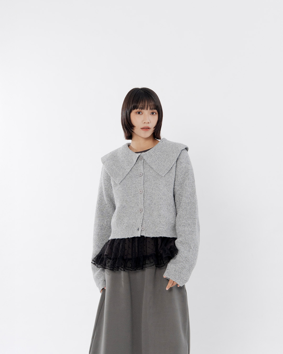 ビッグカラーショートニット 2色展開