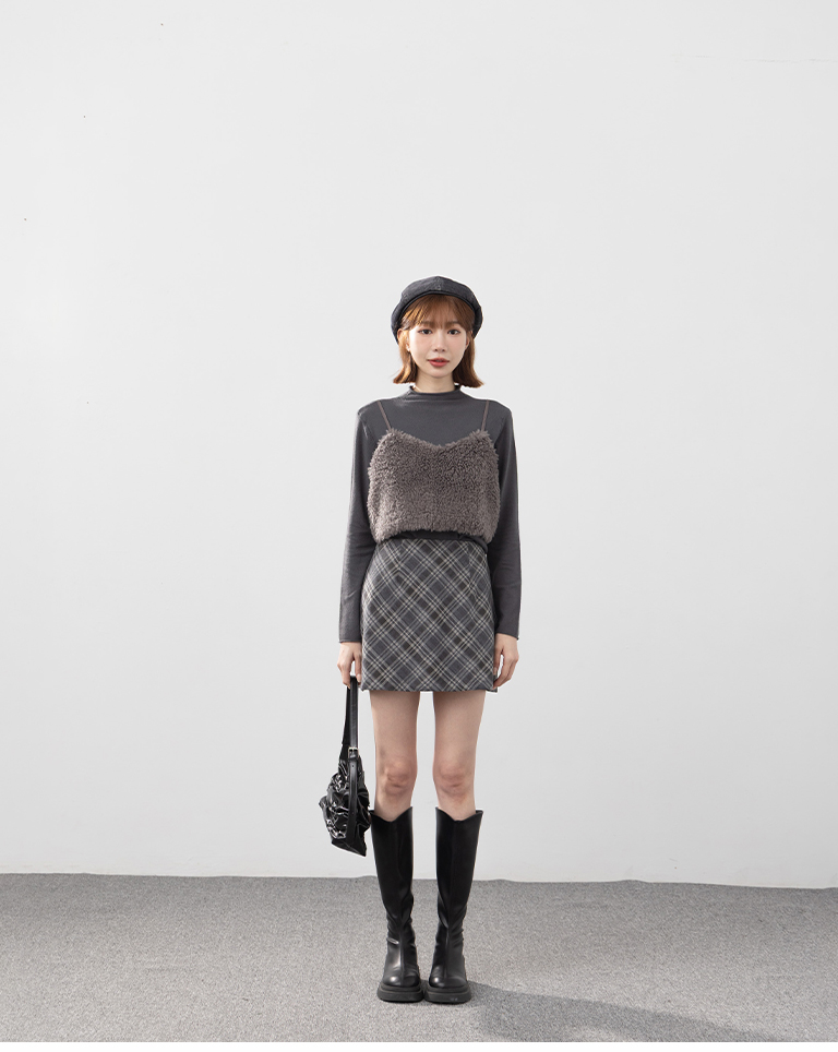 ボアジップキャミベスト 2色展開