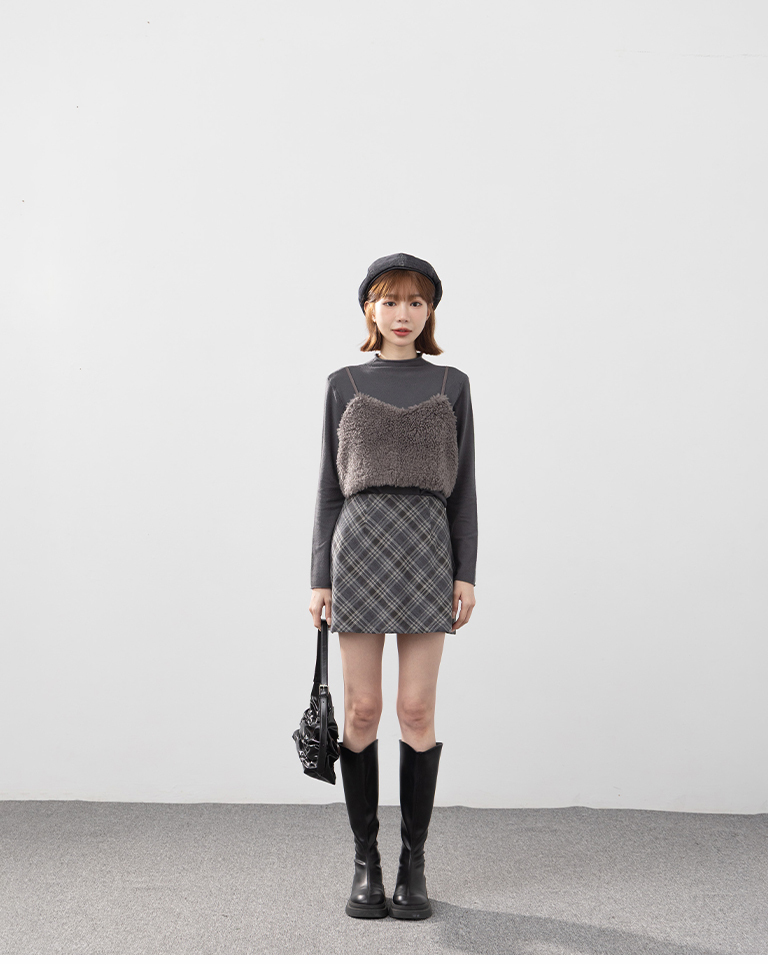 ボアジップキャミベスト 2色展開