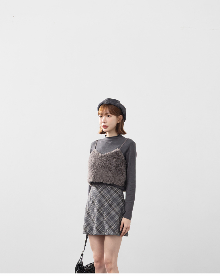 ボアジップキャミベスト 2色展開