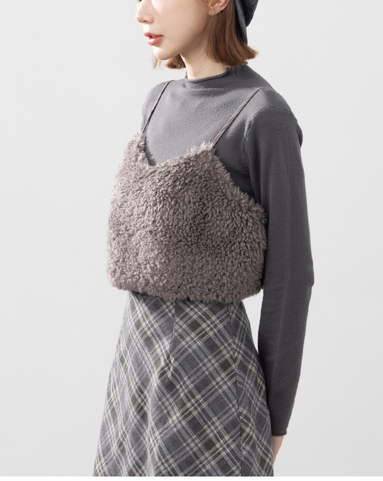 ボアジップキャミベスト 2色展開