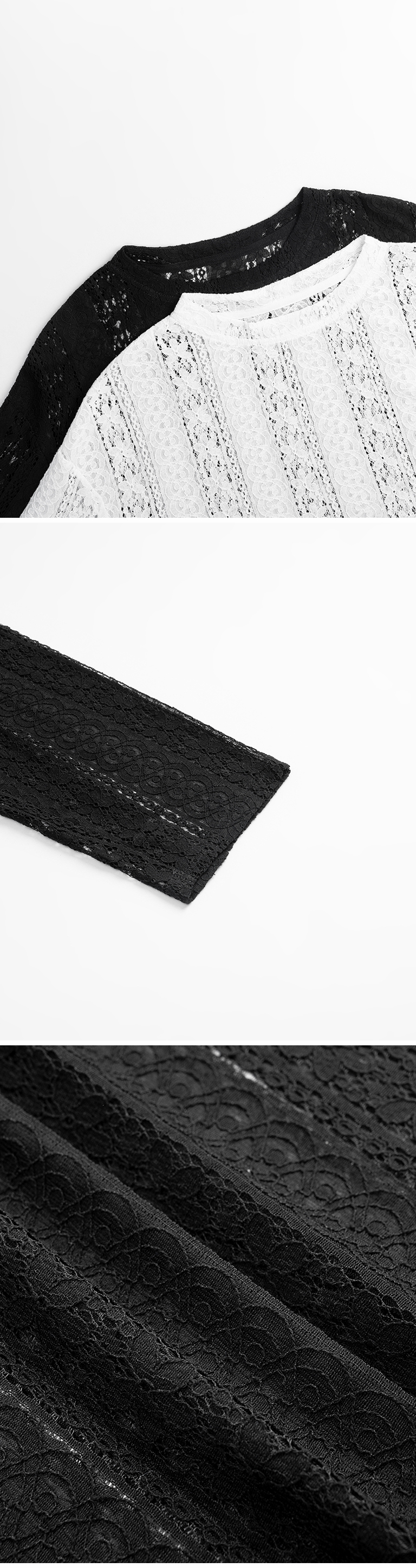 レースジャカードシアートップス 2色展開