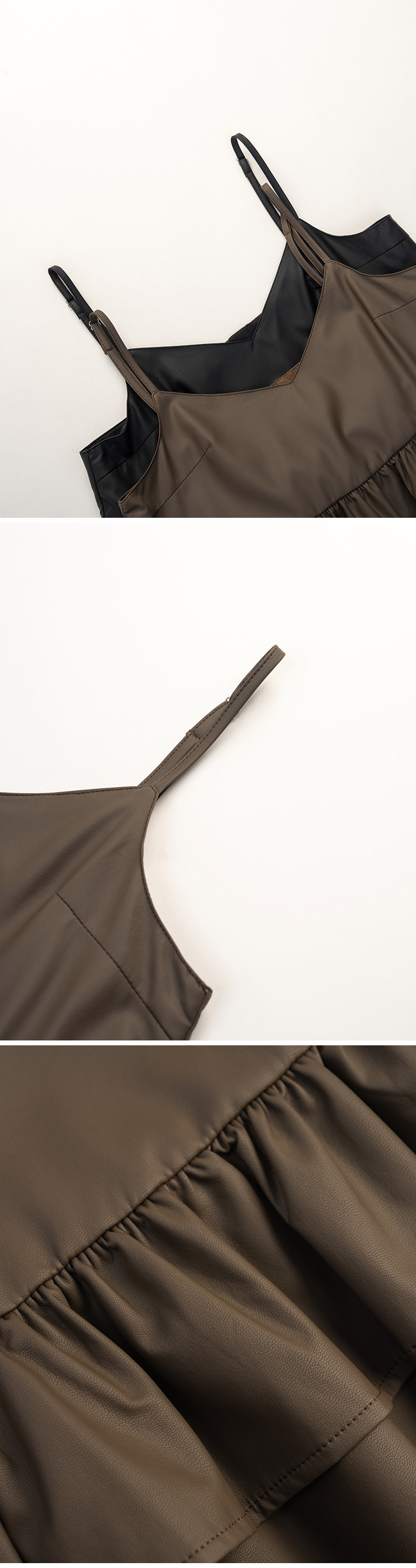 フリルレザーストラップベスト 2色展開