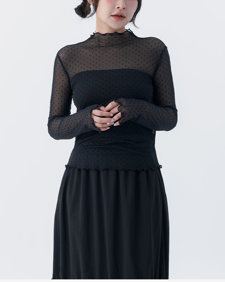 ドットシアーメロウトップス 3色展開