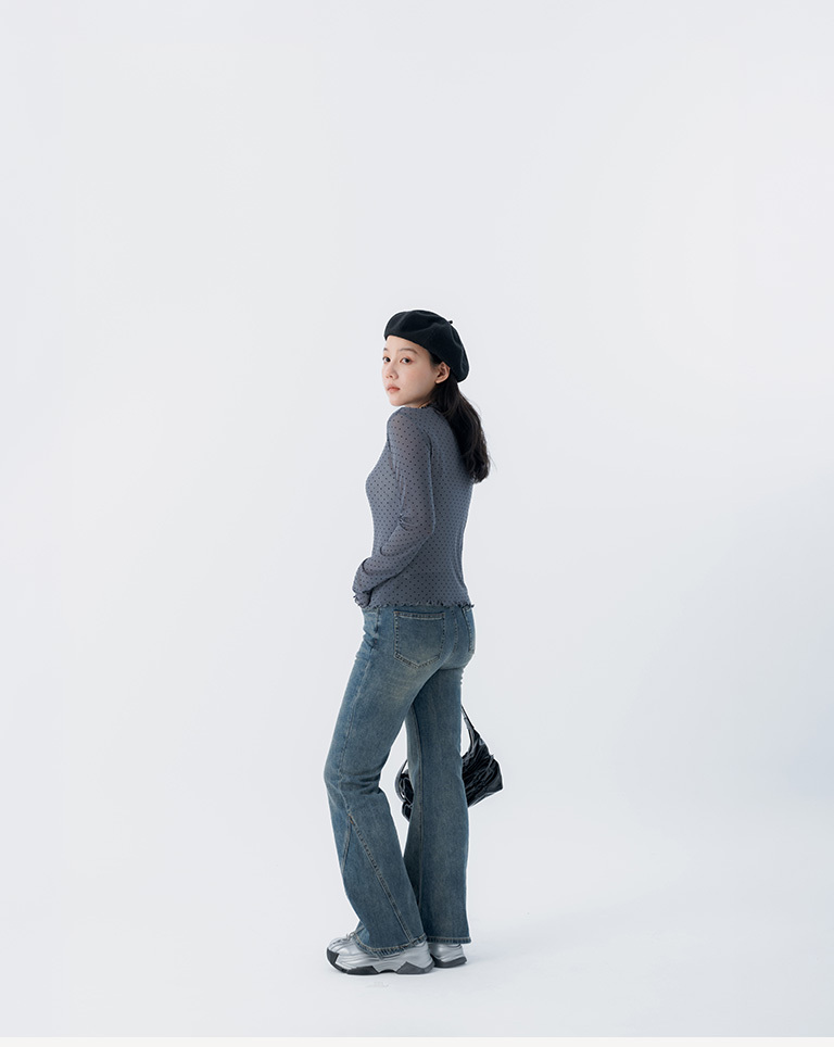 ドットシアーメロウトップス 3色展開