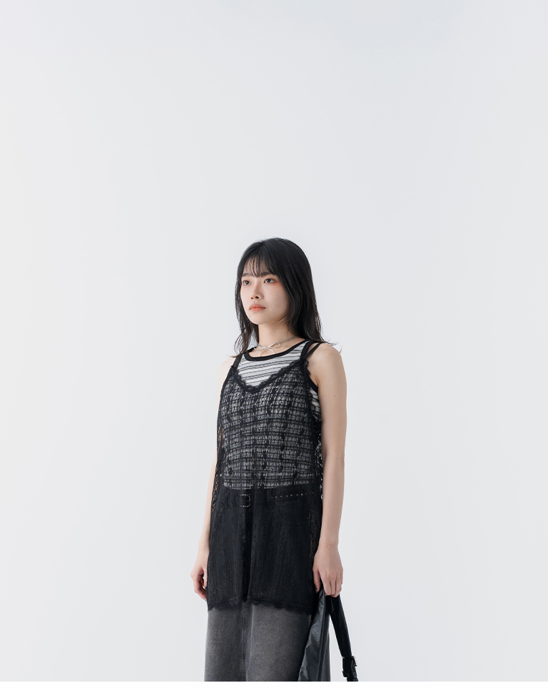 シアーレースキャミベスト 2色展開